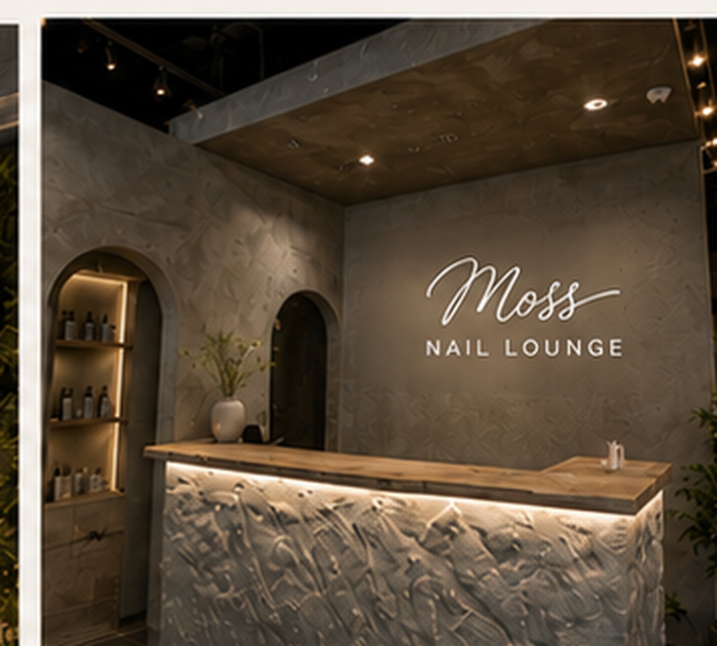Moss Nail Lounge reception concept